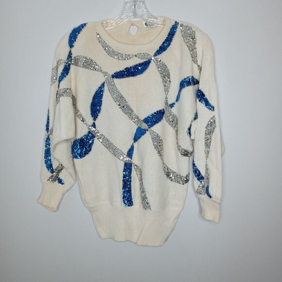 Vintage Gibson Sequined Sweater Size Medium - Picture 1 of 6